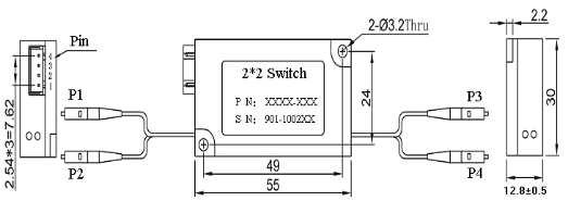 Überbrückung BA LWL-Schalter Modul-Aluminiumkasten des Kanal-2x2, der Steuerung verriegelt